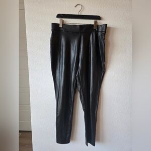Ashley Stewart Black Faux Leather Leggings